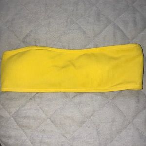 Yellow bandeau bikini top